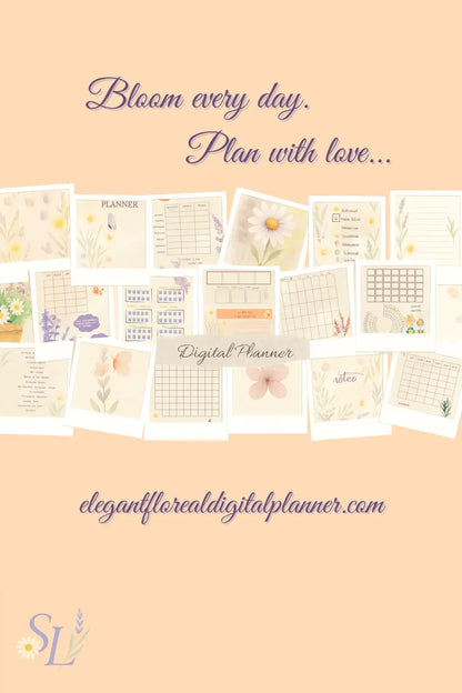 Elegant Floreal Digital Planner Lavender & Daisy - 🌸 Elegant Floreal Digital Planner